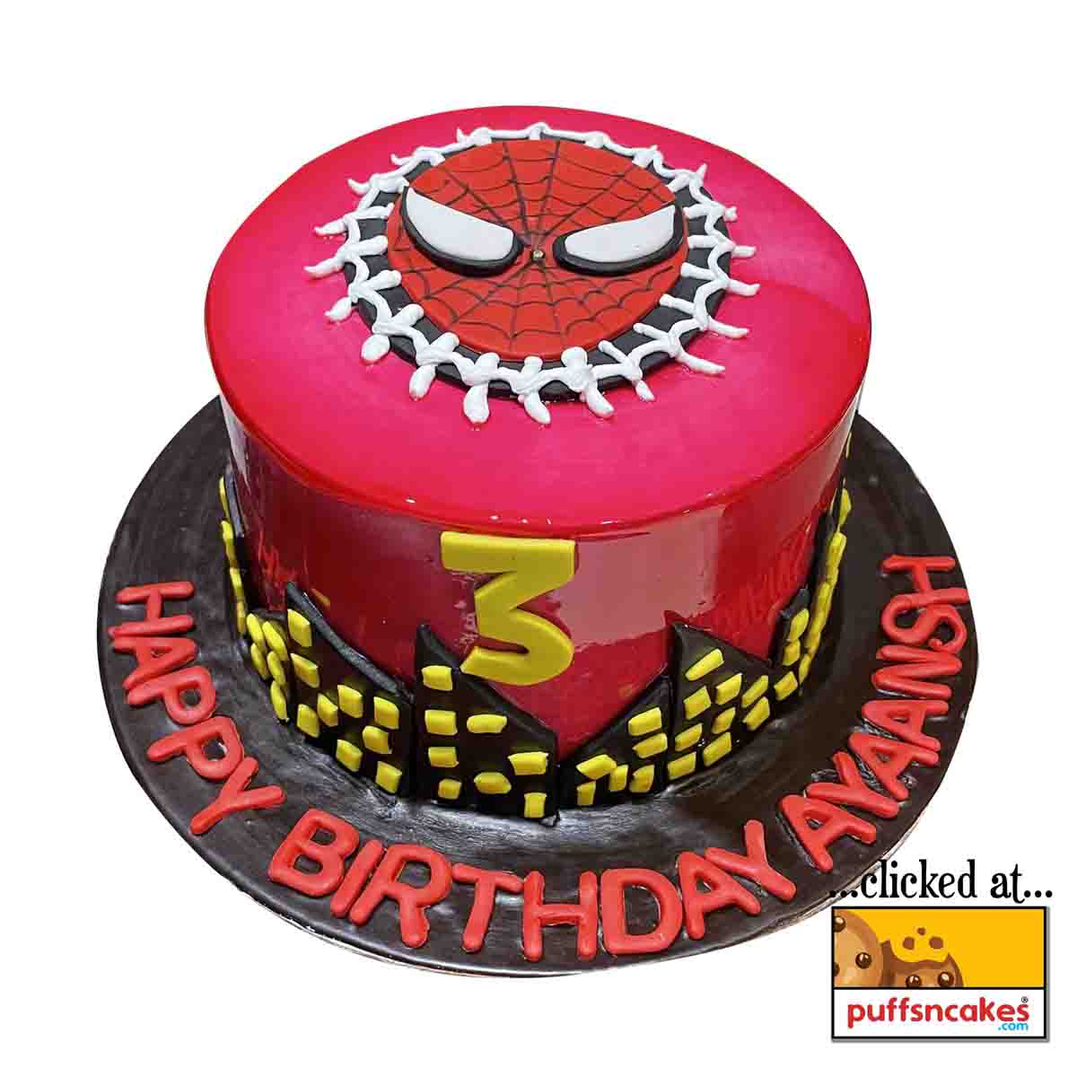 (1387) Spider Man Red Jelly Cream Cake